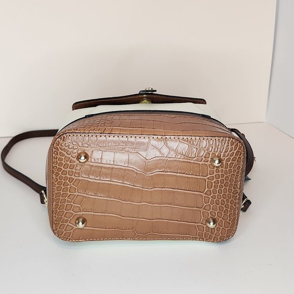 House of Harlow 1960 Purse Backpack Italian Leather Crystal Stud - Brown -NWT - Picture 7 of 12